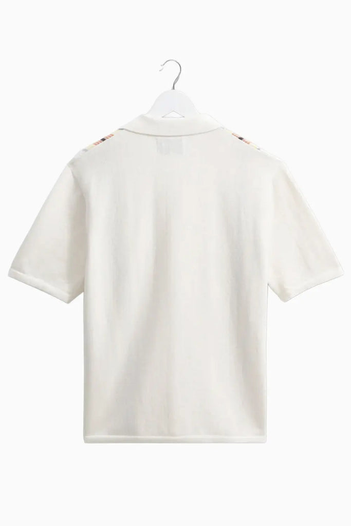 Ivy - Ecru And Multicolour Striped Cotton Polo Shirt Wax London