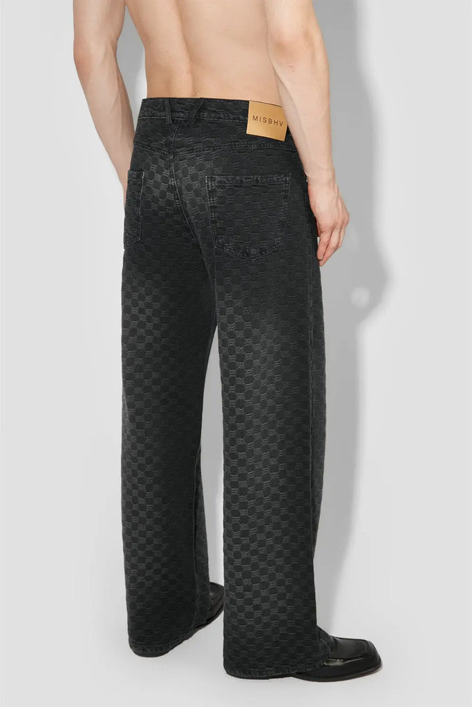 Jacquard Denim Monogram Trousers Misbhv