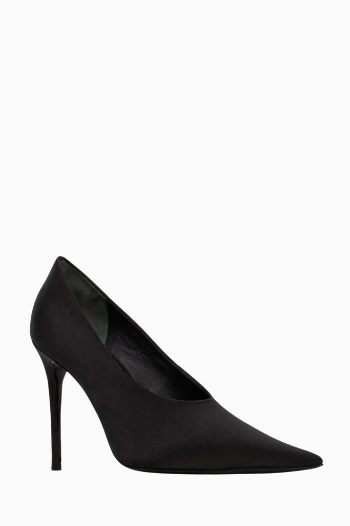 Jona 100 Pump Heels - Black Satin Black Suede Studio