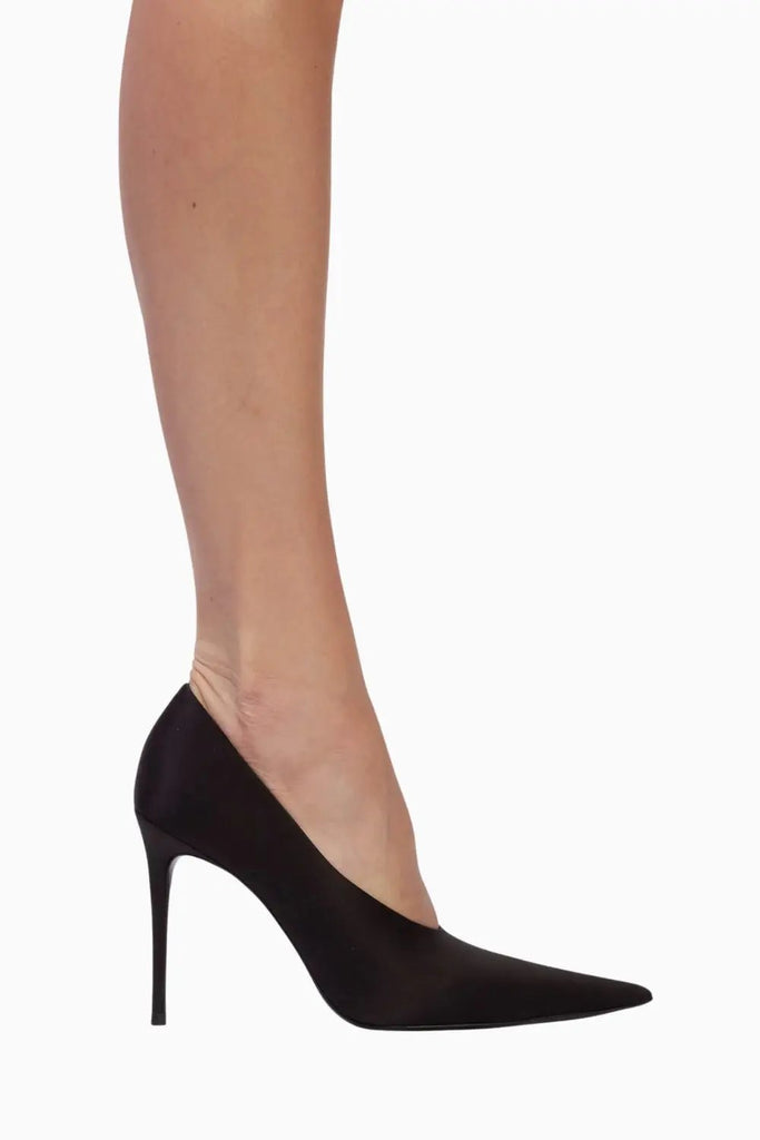 Jona 100 Pump Heels - Black Satin Black Suede Studio