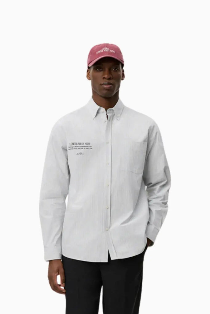 Kent Printed Stripe Poplin Shirt for Mens Les Deux