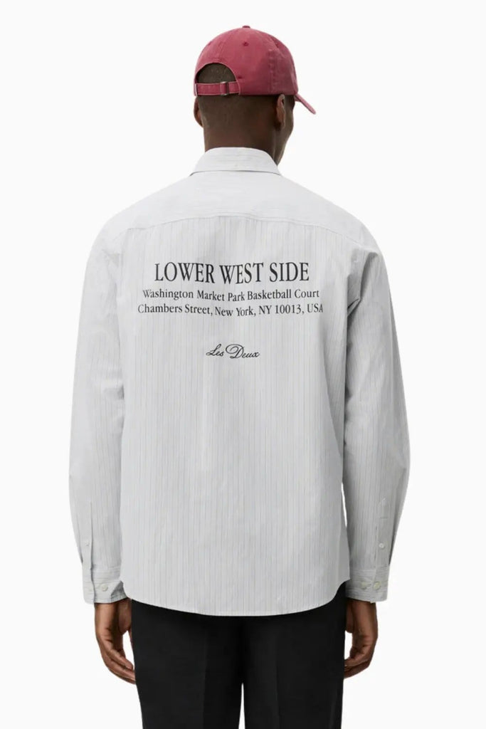 Kent Printed Stripe Poplin Shirt for Mens Les Deux