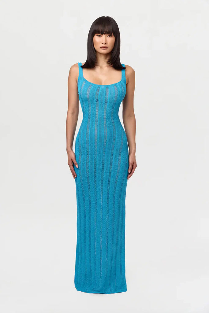 Knit Open Back Maxi Dress Naked Wardrobe