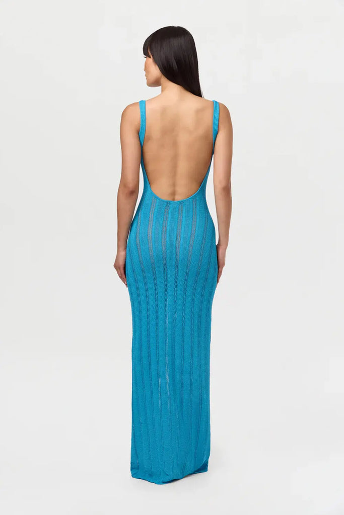 Knit Open Back Maxi Dress Naked Wardrobe