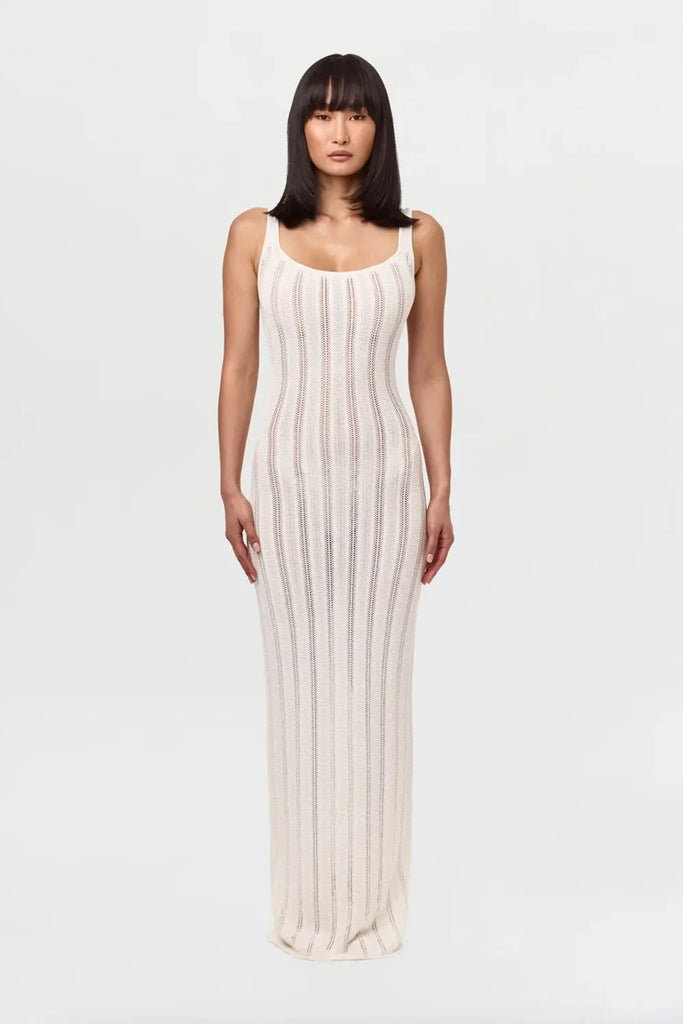 Knit Open Back Maxi Dress Naked Wardrobe
