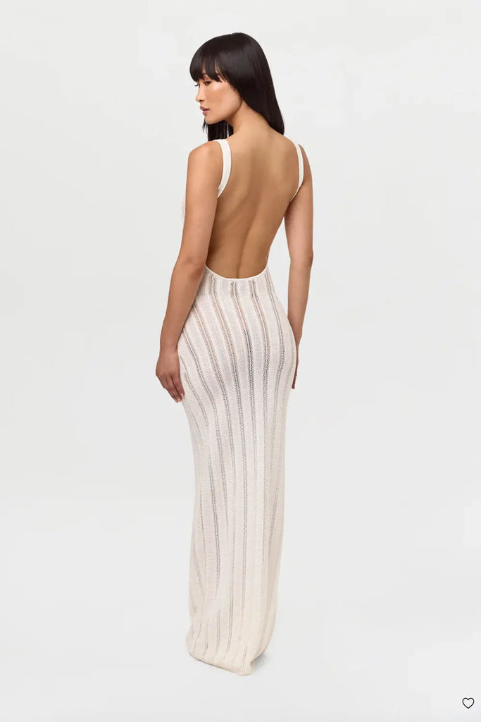 Knit Open Back Maxi Dress Naked Wardrobe