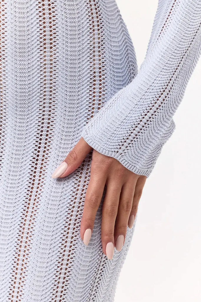 Knit V-Neck Maxi Dress Naked Wardrobe
