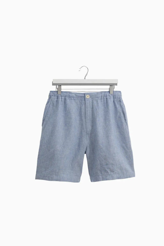 Kurt - Blue Two-Tone Linen Shorts Wax London