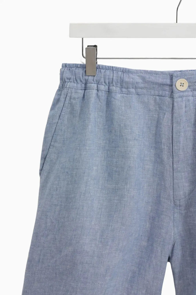Kurt - Blue Two-Tone Linen Shorts Wax London