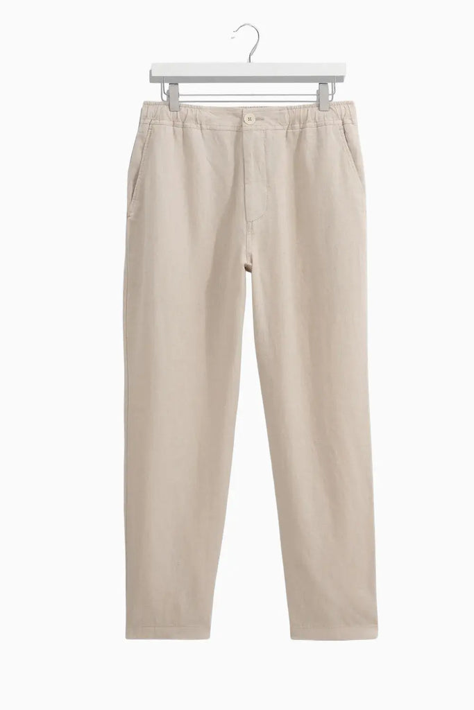 Kurt Trouser Washed Linen Beige Wax London