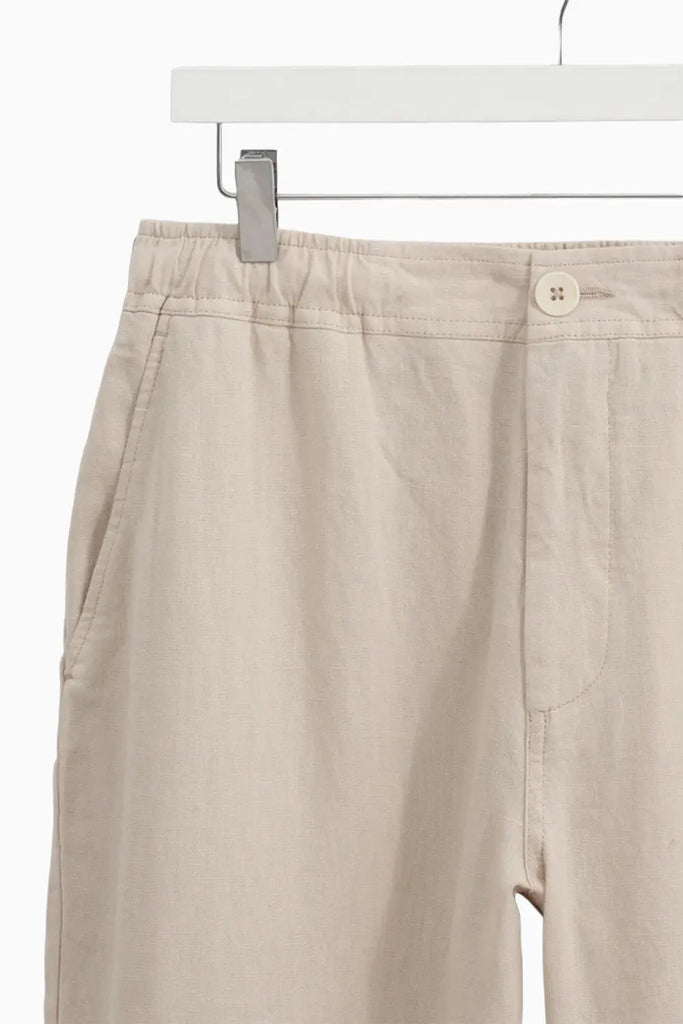 Kurt Trouser Washed Linen Beige Wax London