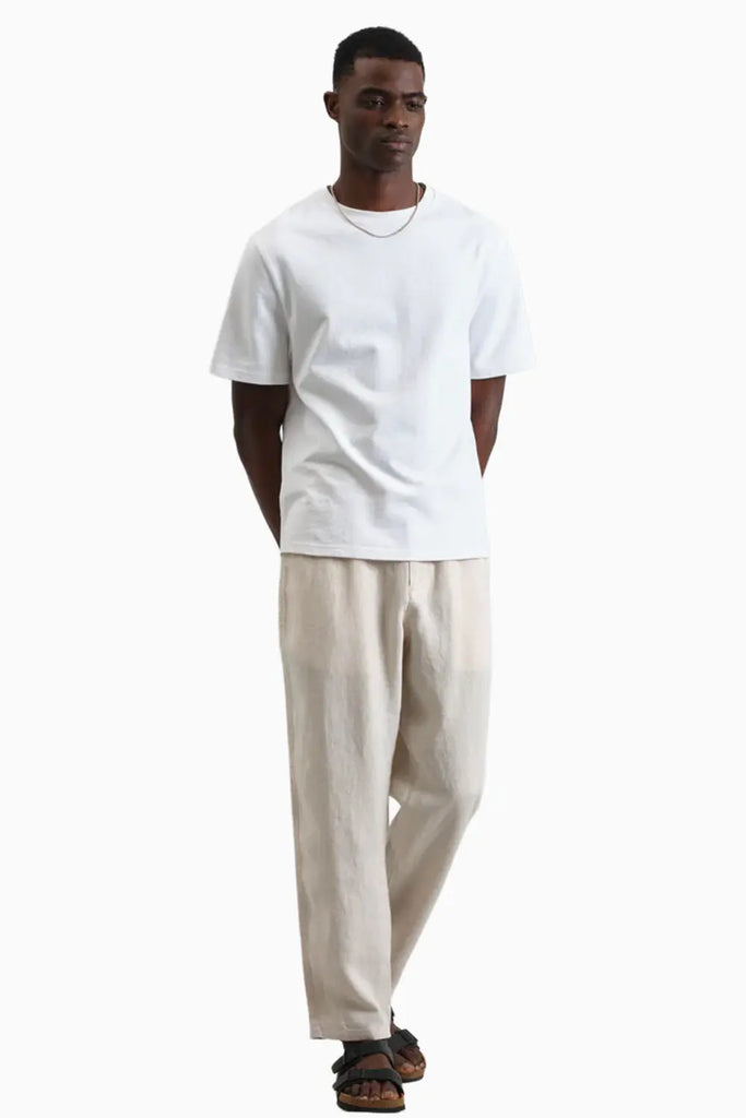 Kurt Trouser Washed Linen Beige Wax London