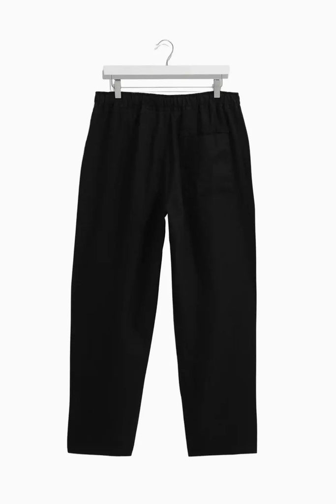 Kurt - Washed Black Linen Trousers Wax London