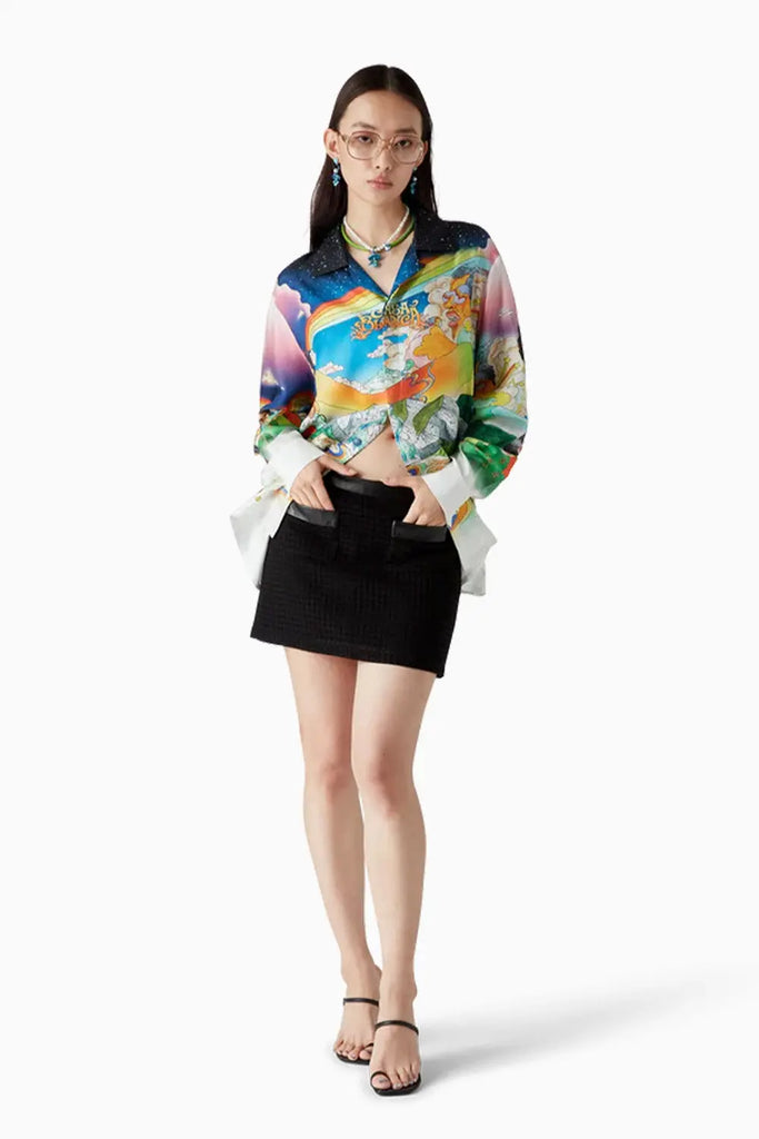 La Musique Long Sleeve Silk Shirt Casablanca