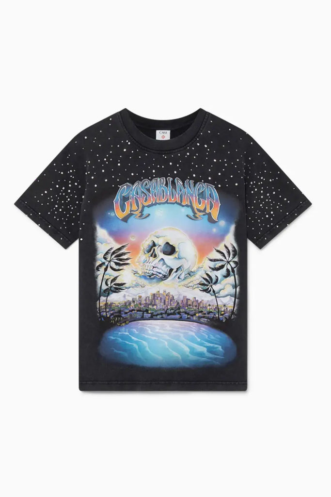 La Prémonition Crystal Embellished Short Sleeve T-Shirt Casablanca