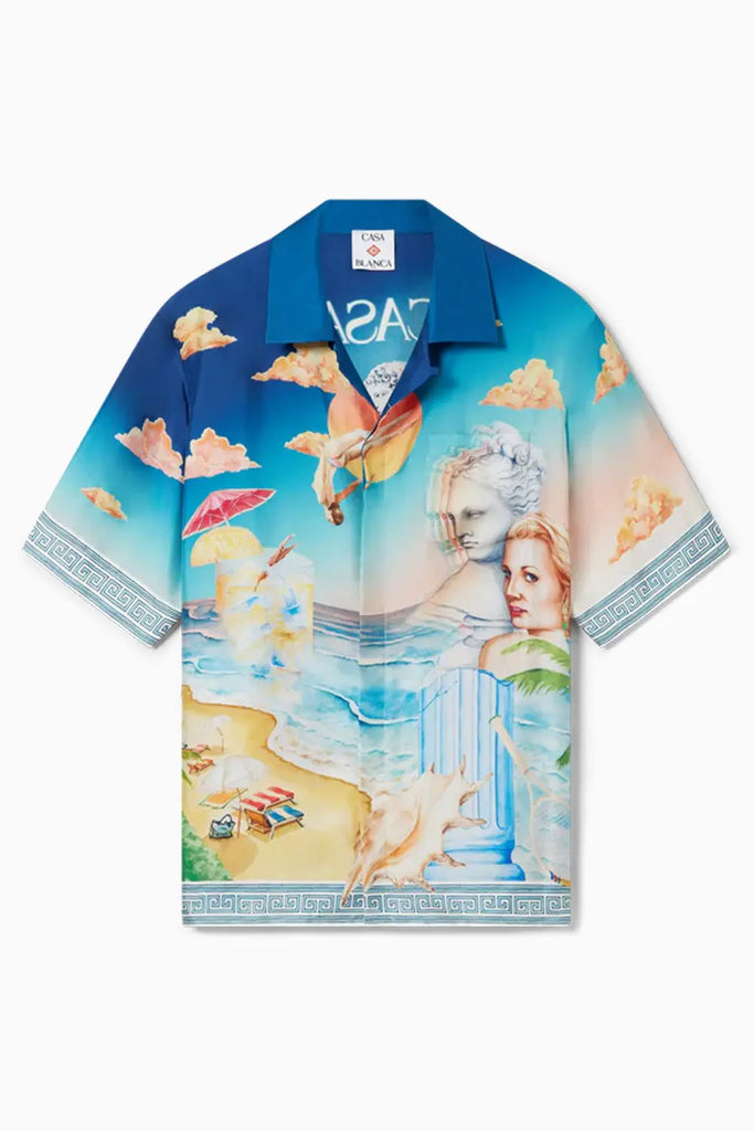 Le Plongeon Short Sleeve Silk Shirt Casablanca