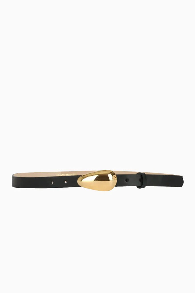 Leather Bean Belt – Black / Gold | Heaven Mayhem Heaven Mayhem