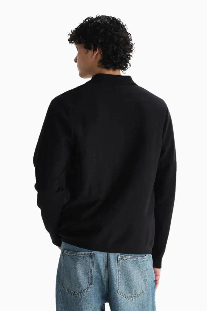 Lennox Zip Polo Milano Ripple Stripe for Mens Wax London