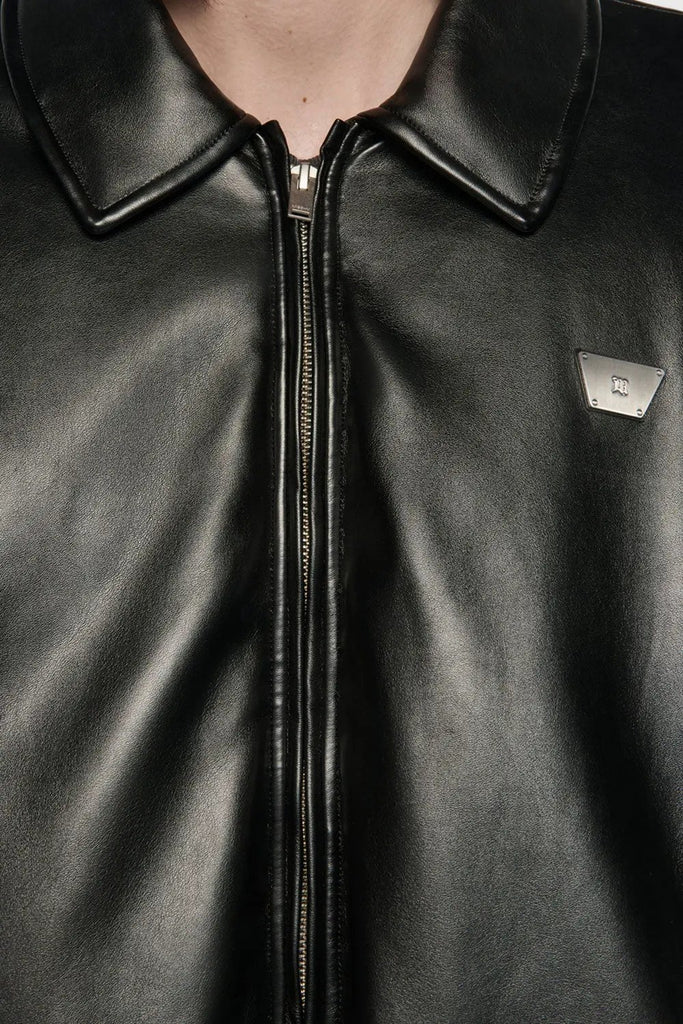 MISBHV Faux Leather Puffer Bomber Jacket – Black Misbhv