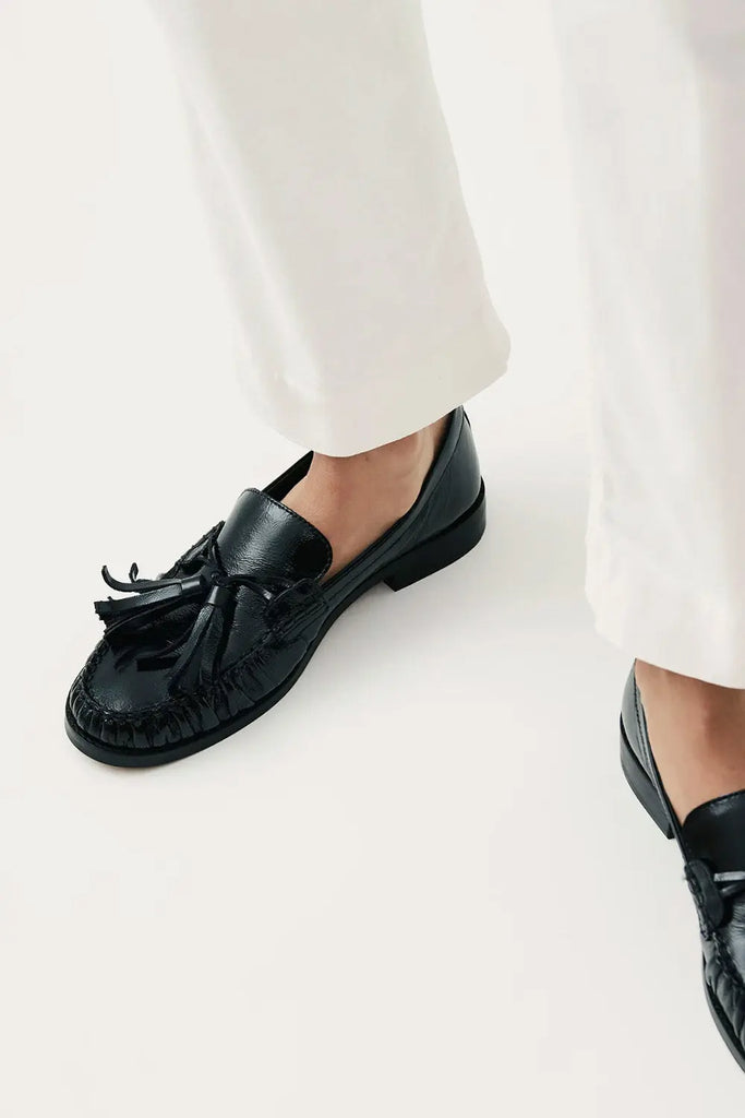 Marietta Black Patent Leather Loafers Alohas