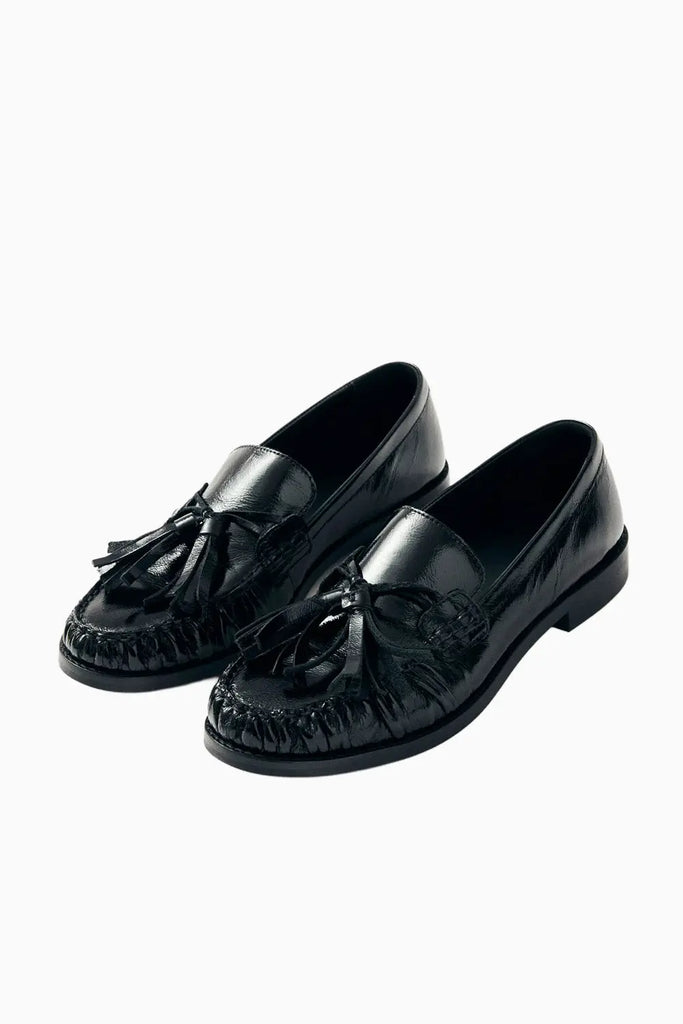Marietta Black Patent Leather Loafers Alohas