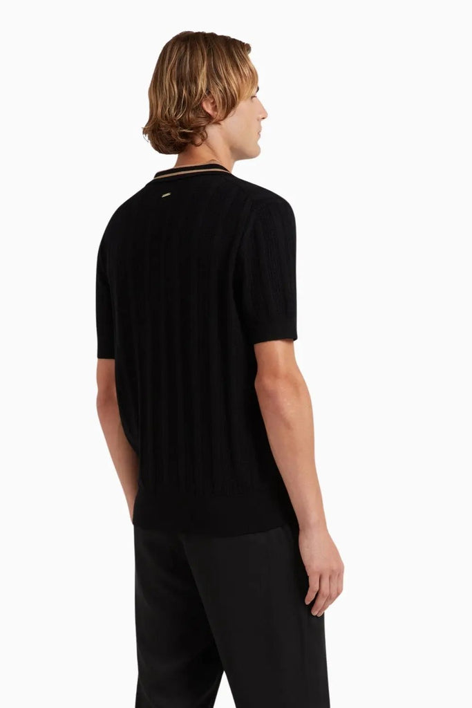 Melia Knitted Polo for Men - Black Che Studios