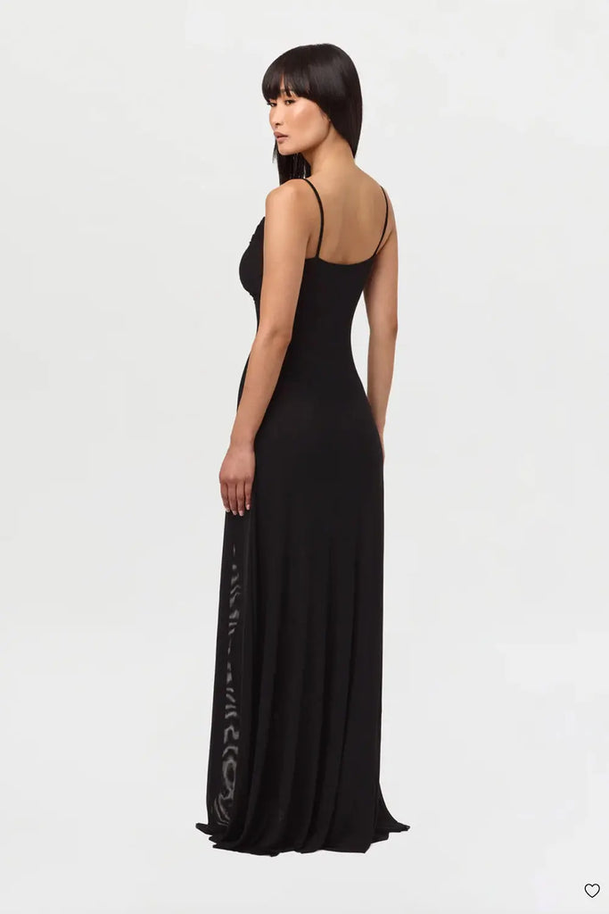 Mesh Draped Overlay Maxi Dress Naked Wardrobe
