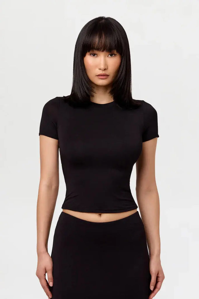 Modal Crew Neck SS Top for Womens Naked Wardrobe
