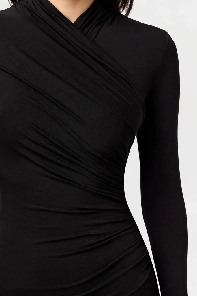 Modal Overlay Ruched Maxi Dress Naked Wardrobe