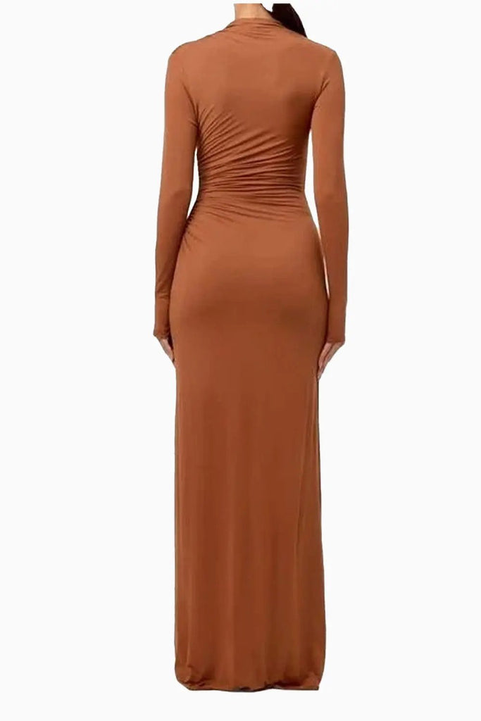 Modal Overlay Ruched Maxi Dress Naked Wardrobe