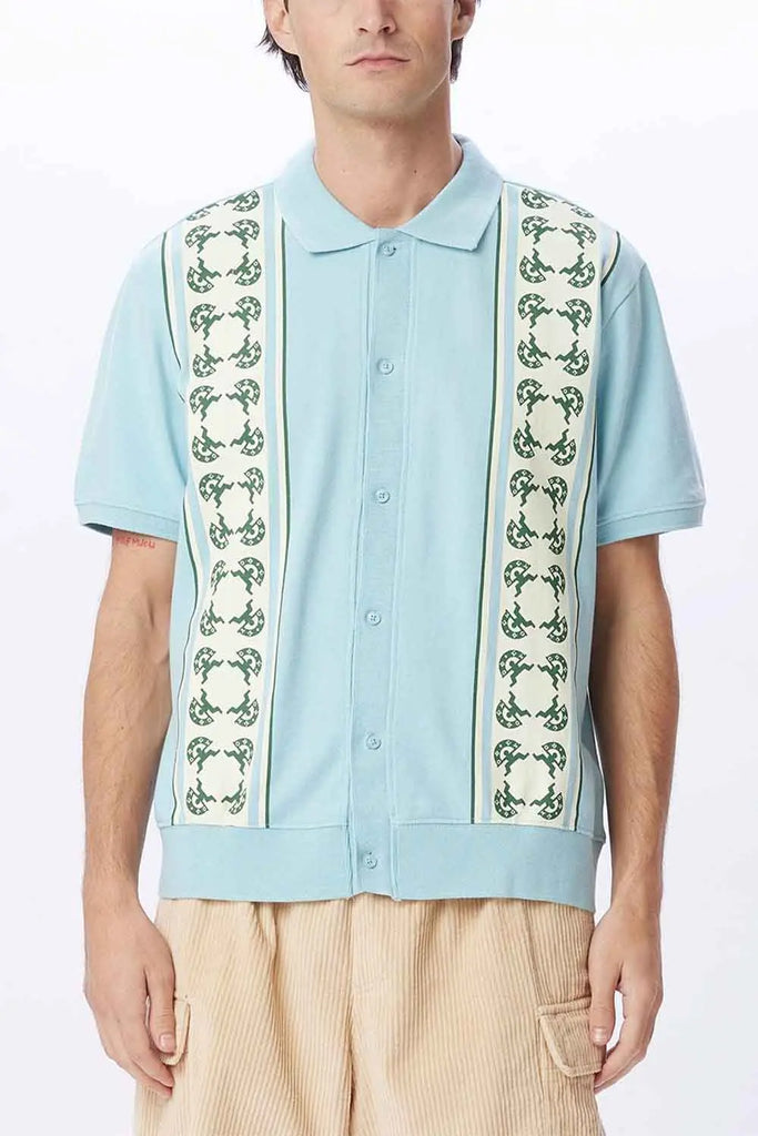 Monument Button Up Polo Ss for Mens Obey