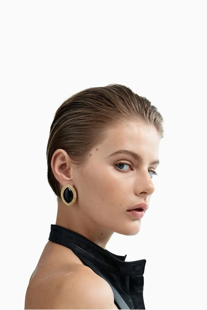 Noir Earrings – Black &amp; Gold Heaven Mayhem