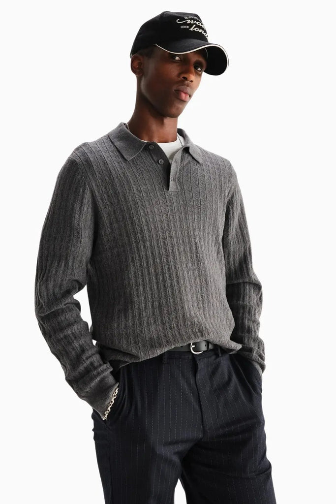 Oban Polo Diamond Stripe for Mens Wax London