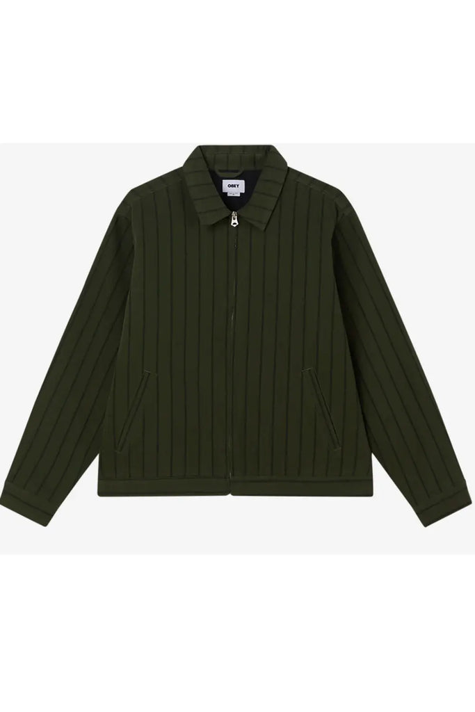 Obey Stripe Zip Up Jacket for Mens Obey