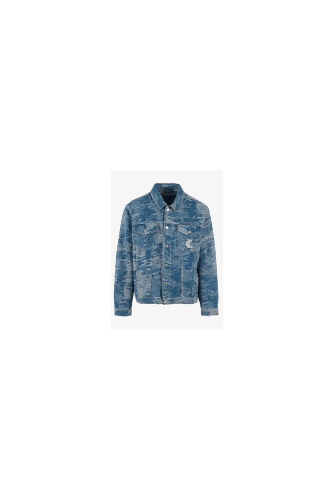 Og K Distress Camo Os Denim Jacket for Mens Karl Kani
