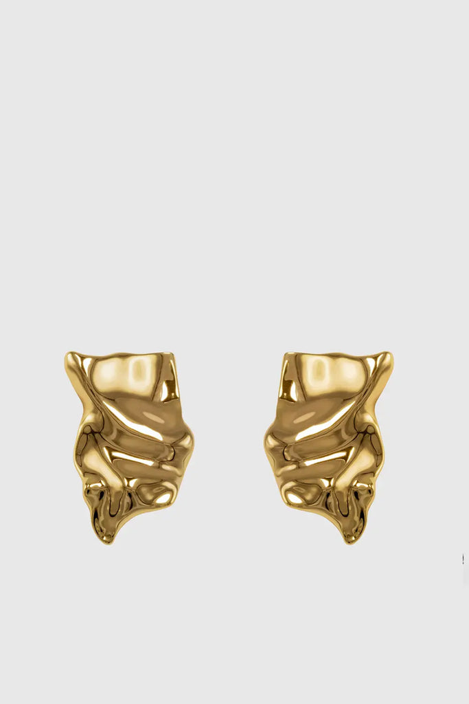 Organic Shaped Earring for Womens Black Suede Studio