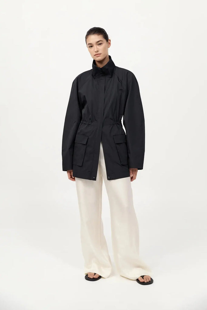 Paper Taffeta Parka - Black St Agni