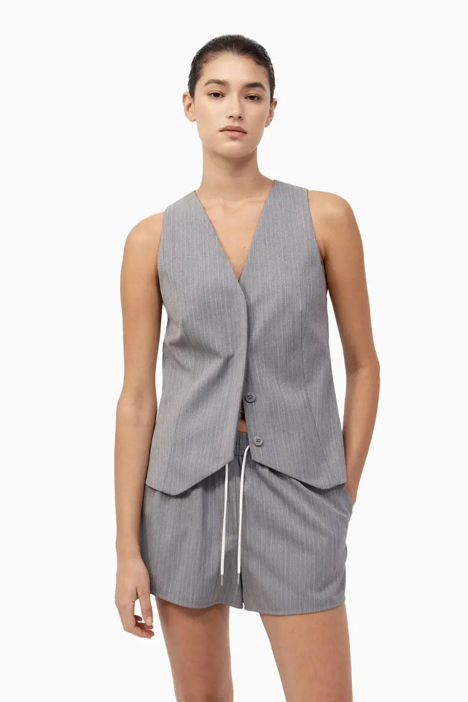 Pinstripe Wool Vest St Agni