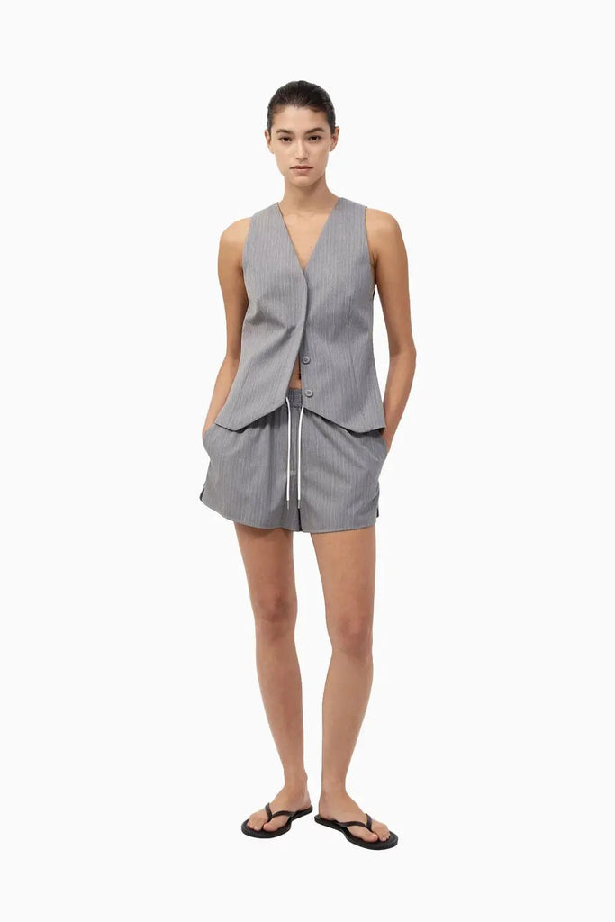 Pinstripe Wool Vest St Agni