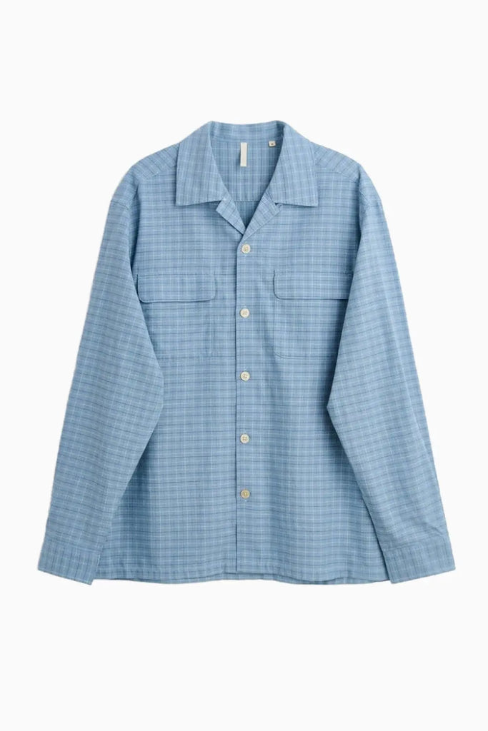 Pocket shirt - Blue check Sunflower
