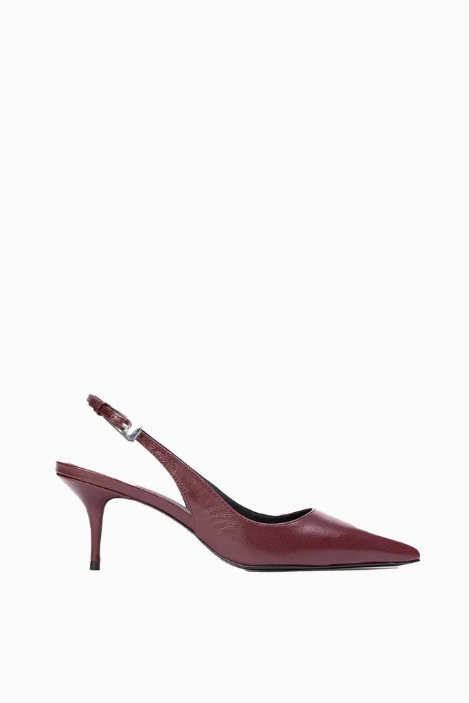 Pointy Toe Sling Back Black Suede Studio