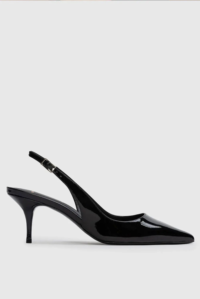 Pointy Toe Slingback for Womens Black Suede Studio