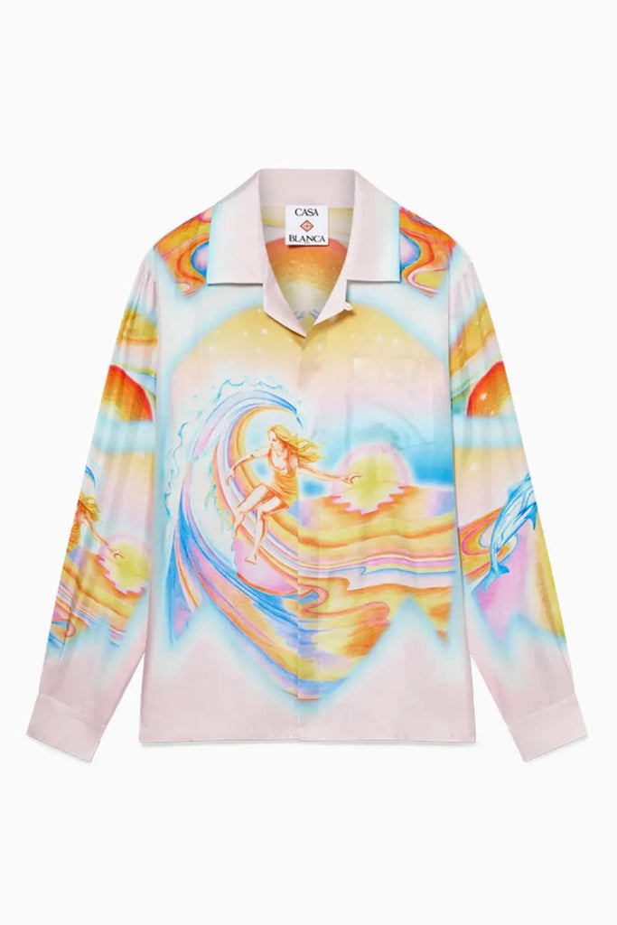Psychedelic Nirvana Long Sleeve Silk Shirt Casablanca