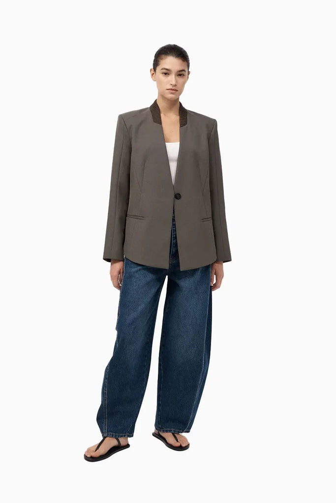 Rib Collar Blazer for Womens St Agni