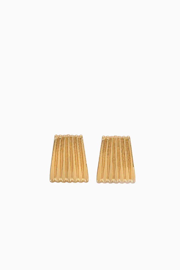 Ribbed Gold Statement Earrings | Heaven Mayhem Heaven Mayhem