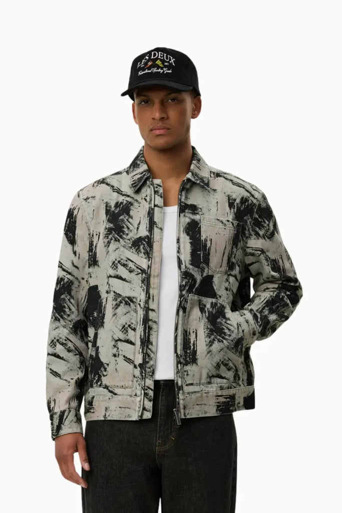 Robert AOP Canvas Jacket for Mens Les Deux