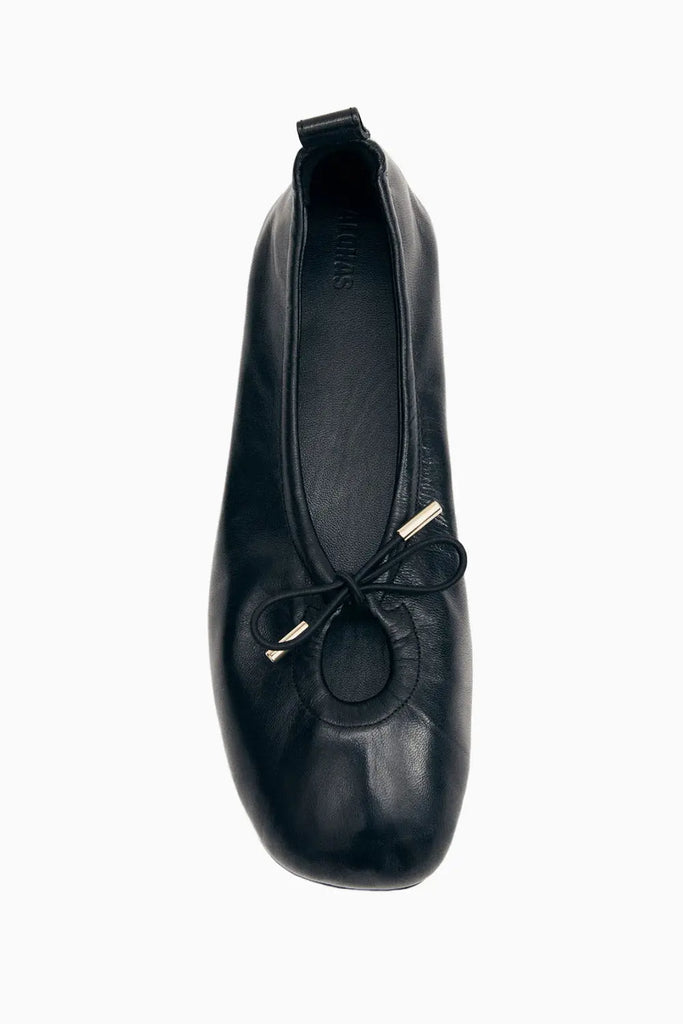 Rosalind Black Patent Leather Ballet Flats Alohas