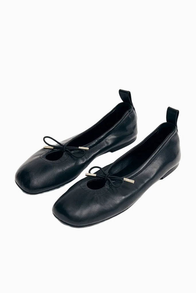 Rosalind Black Patent Leather Ballet Flats Alohas