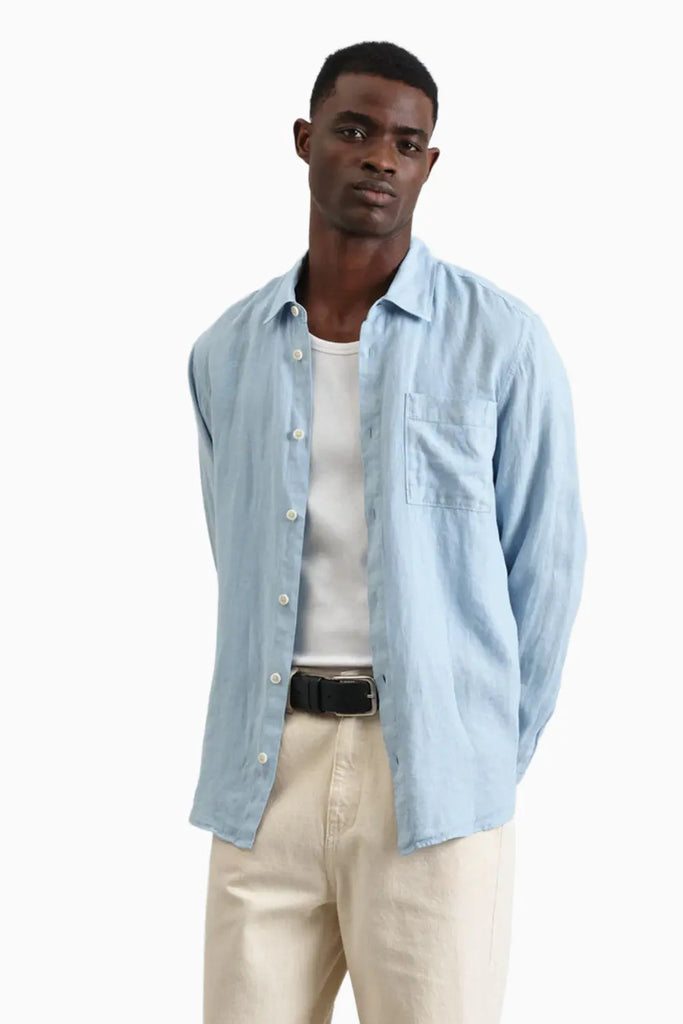 Rove - Light Blue Linen Shirt Wax London
