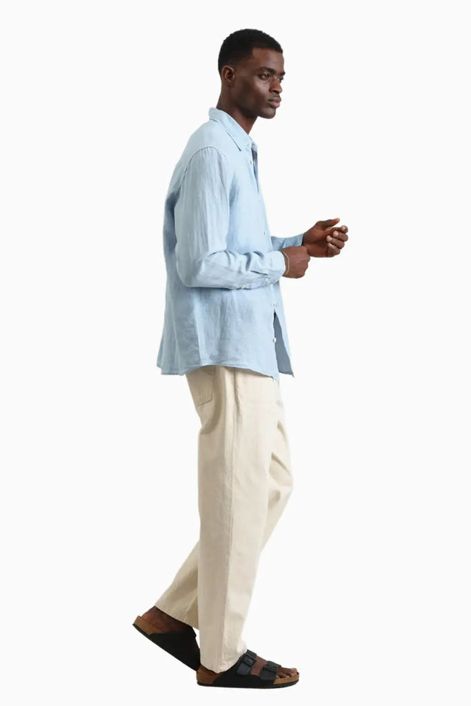 Rove - Light Blue Linen Shirt Wax London